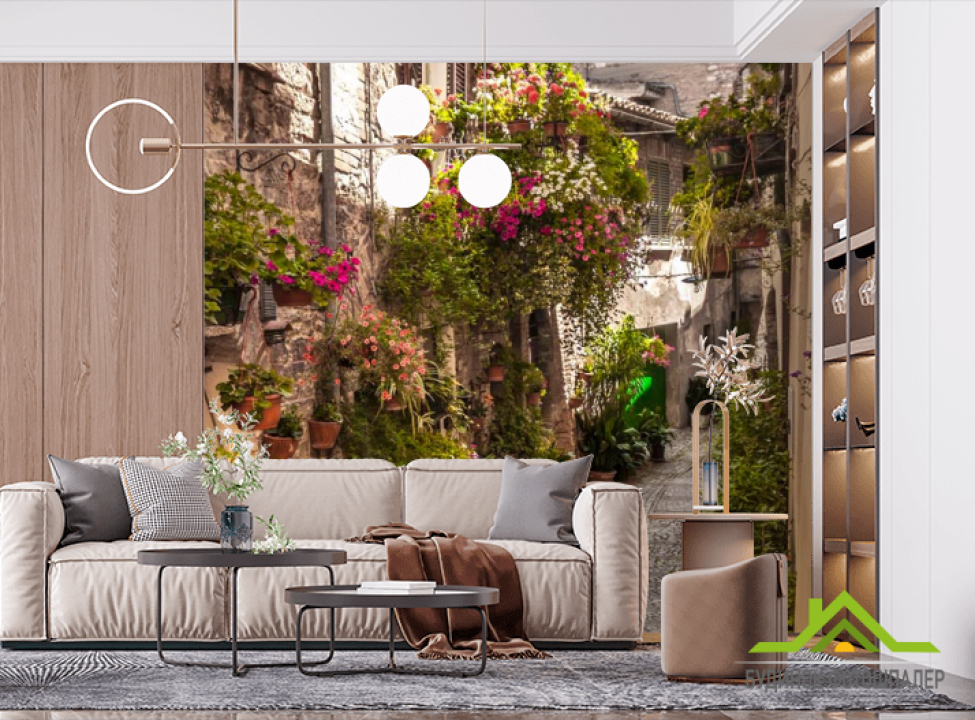 выбрать Фотошпалери Зелена вулиця Фотошпалери Вулиці на стіну