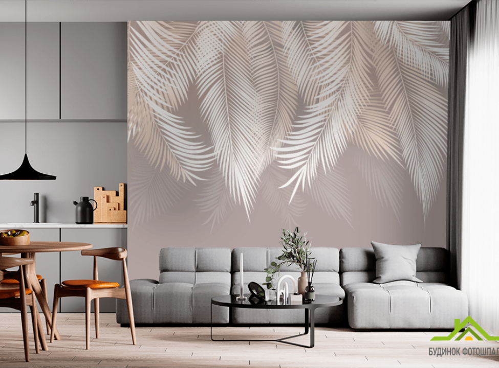 выбрать Фотообои светлые листья на стену Фотообои Дизайнерские листья на стену