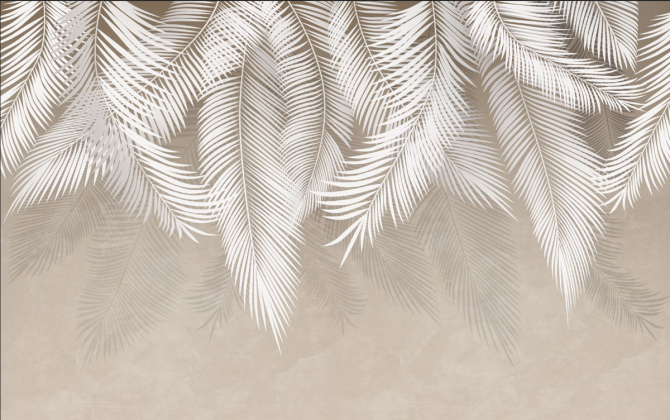 Фотообои графические  пальмовые листья