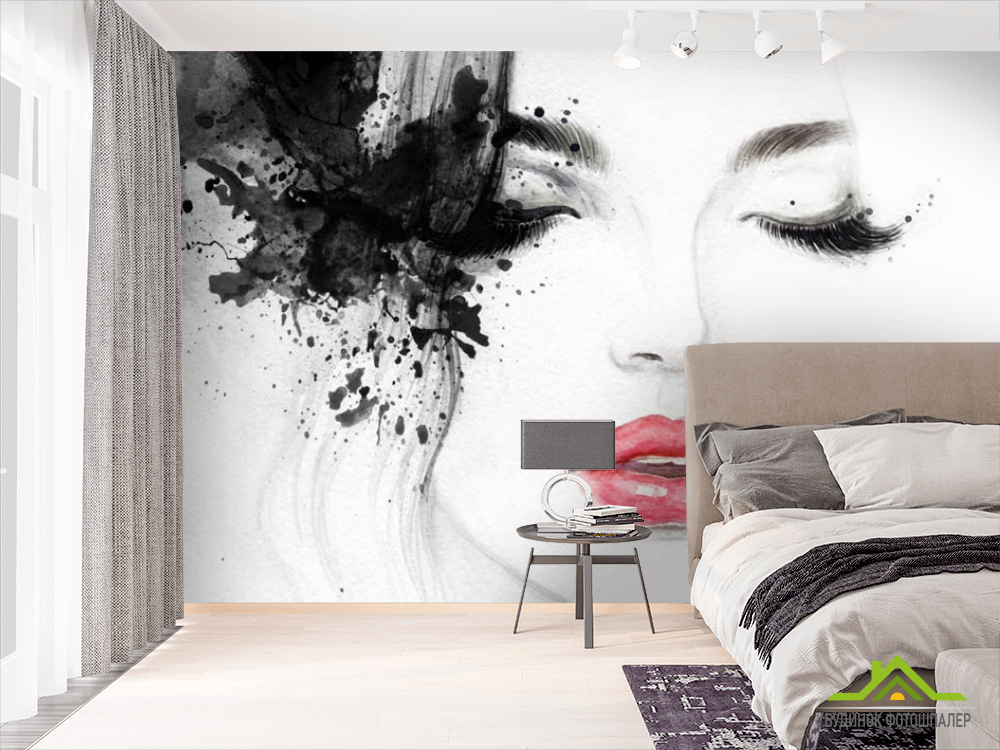 Фотообои Девушка акварелью