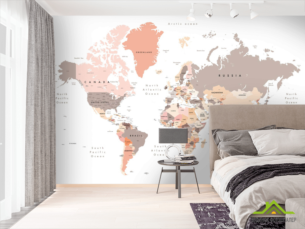 Фотообои Карта на белом фоне