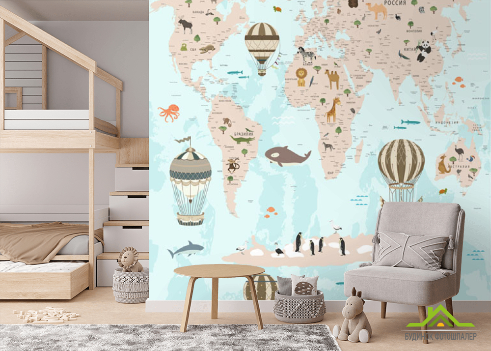 Шпалери в дитячу Карта