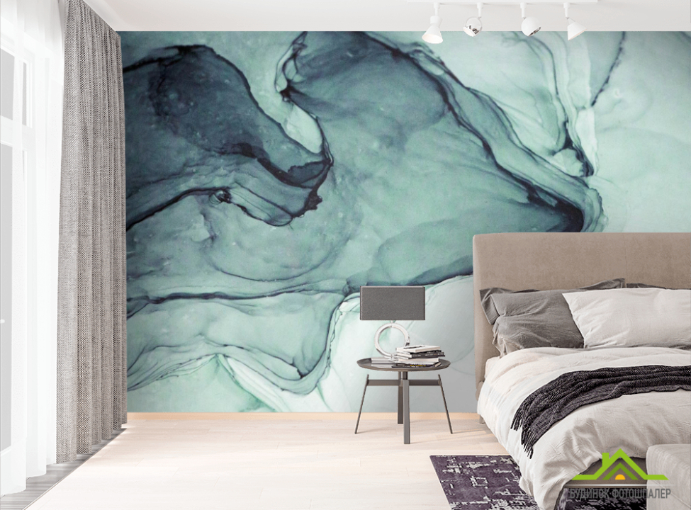 выбрать Фотошпалери Зелений флюїд алкоинк Фотошпалери Fluid art на стіну