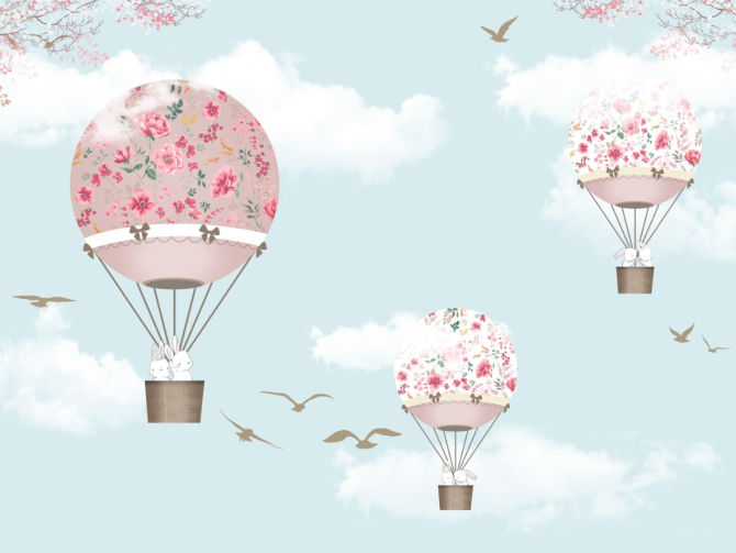 Фотошпалери повітряні кулі з тваринами