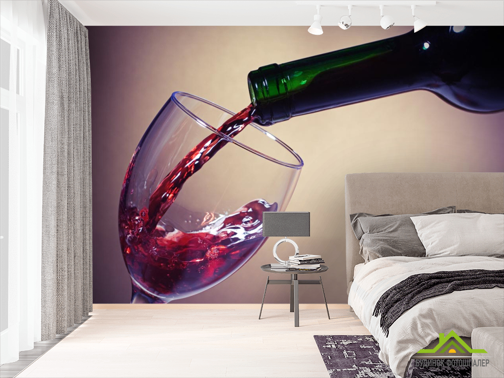 Фотошпалери червоне вино в келих