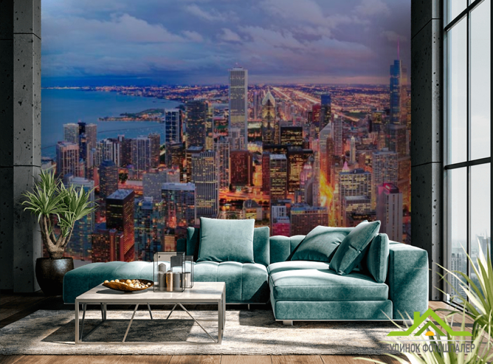 выбрать Фотошпалери Місто Чикаго пробуджується Фотошпалери Місто на стіну