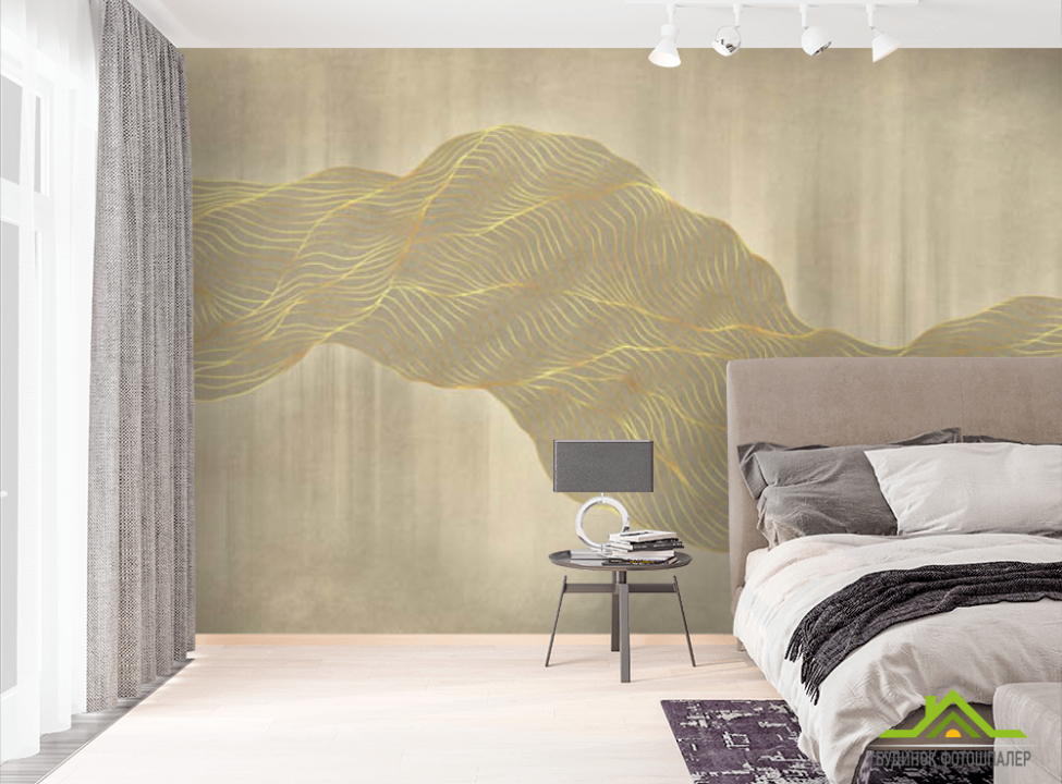 выбрать Фотошпалери абстрактні хвилі золоті Фотошпалери Абстракція на стіну