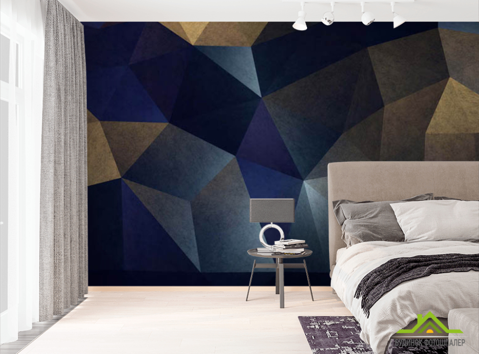 выбрать Фотошпалери 3Д стіна з ромбів Фотошпалери 3Д на стіну