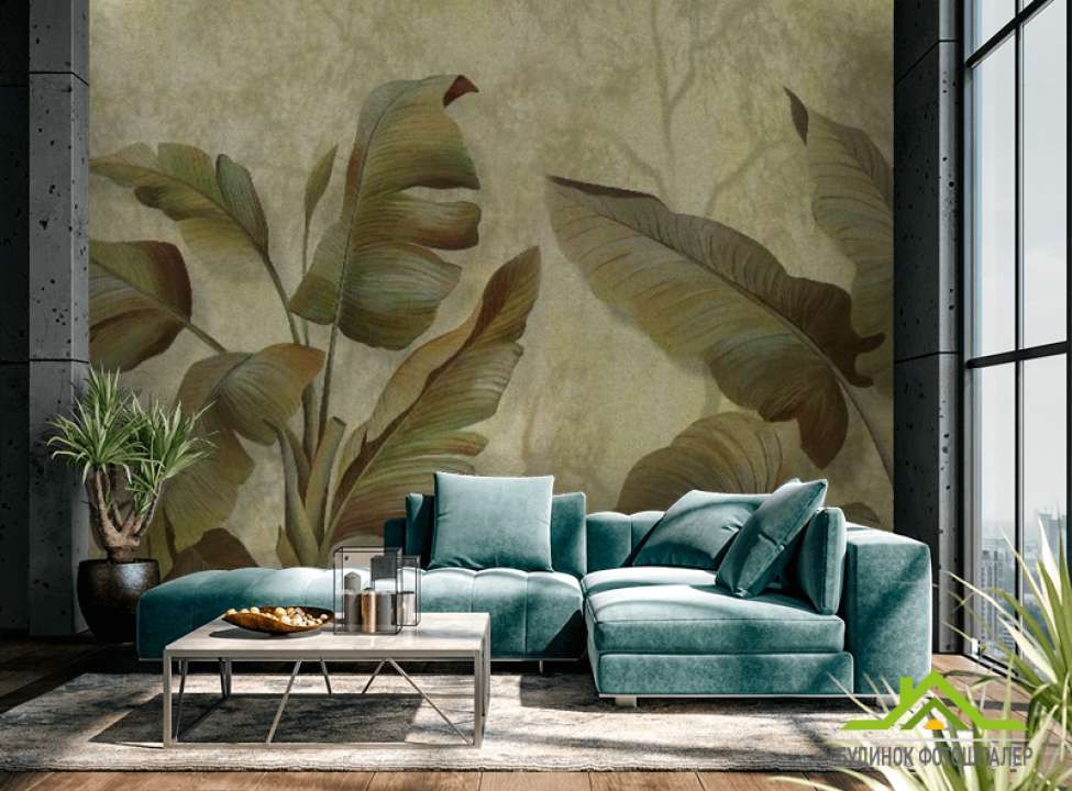 выбрать Фотообои Банановые листья Фотообои тропические листья на стену