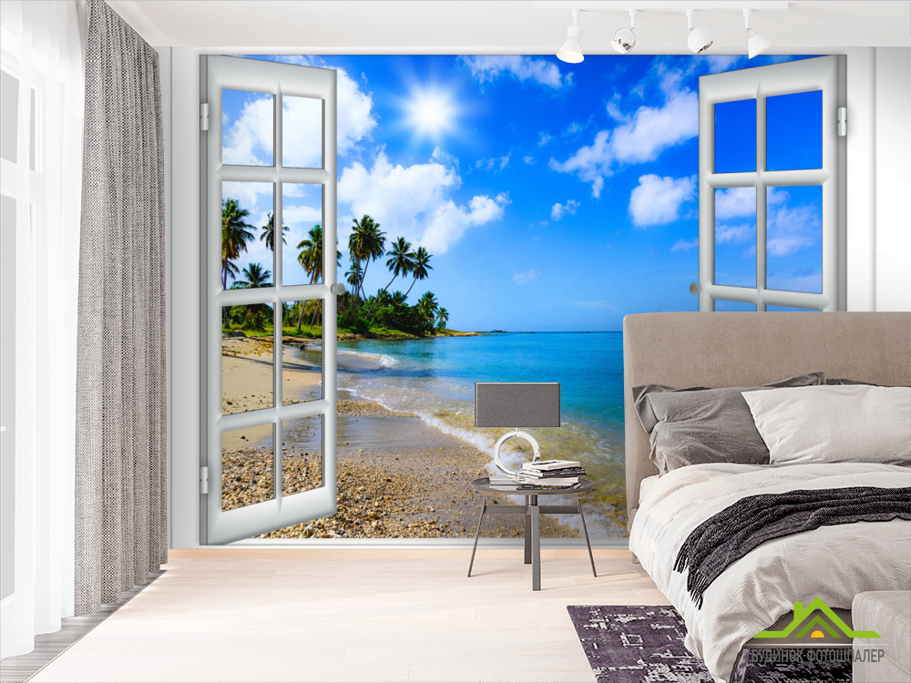 Фотошпалери Вид з вікна на море