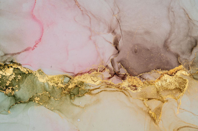 Фотошпалери кольоровий флюїд з золотом