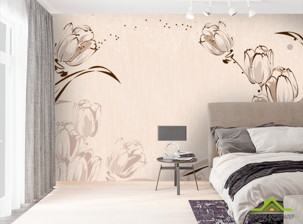 выбрать Фотошпалери Векторні тюльпани 3Д Фотошпалери квіти 3d на стіну