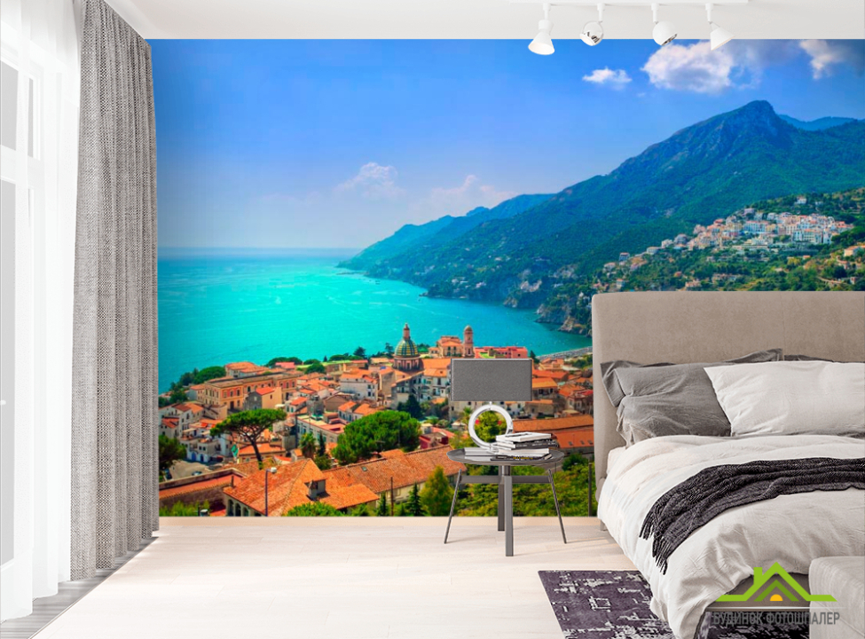 выбрать Фотошпалери Будинки, гори, вода Фотошпалери Гори на стіну