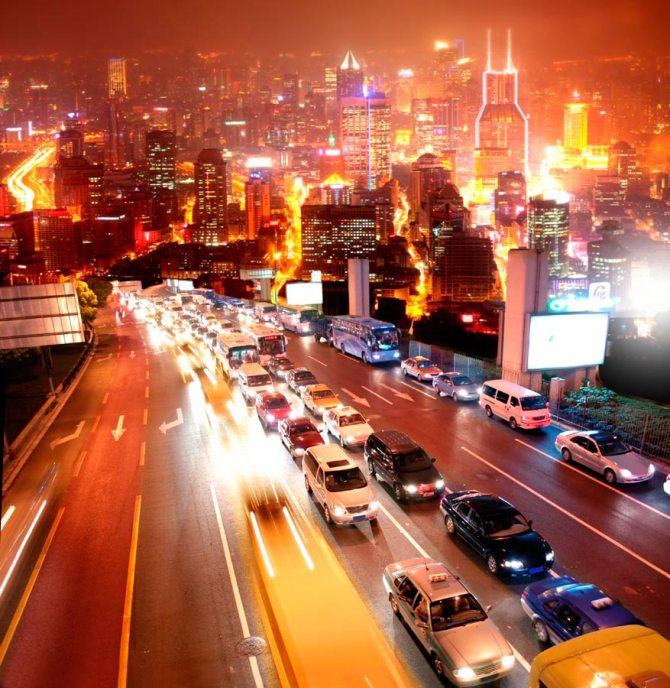 Фотошпалери Ніч, місто, пробка