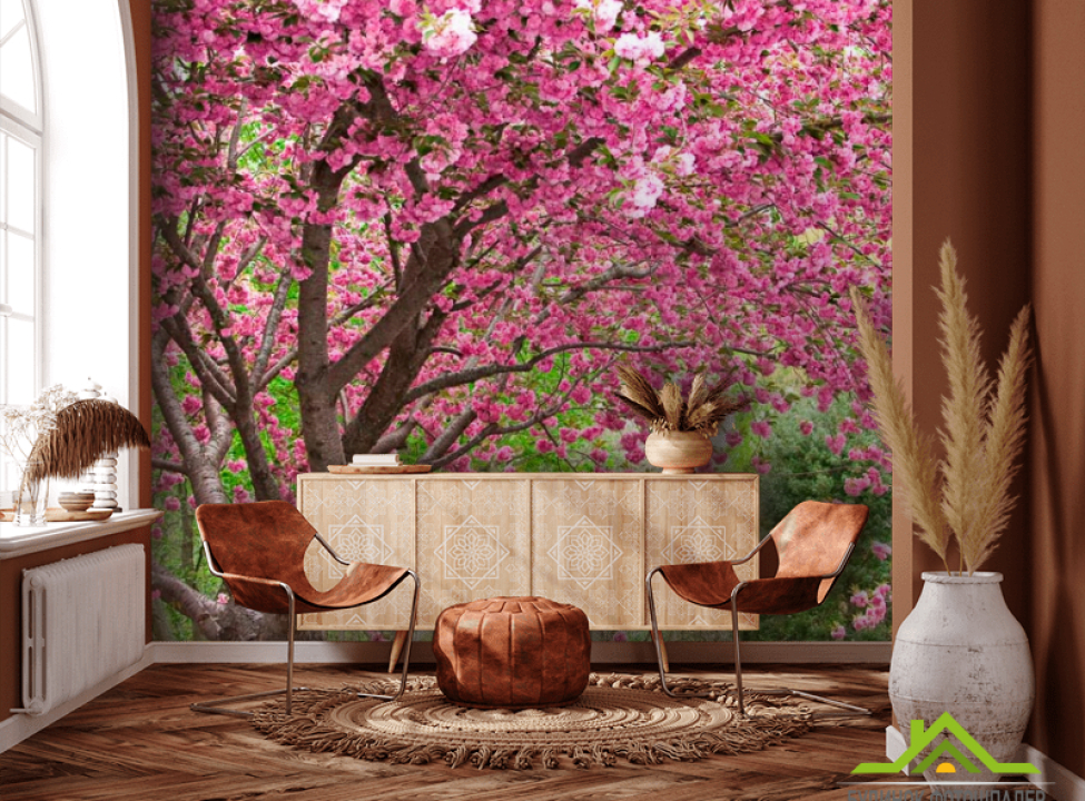 выбрать Фотошпалери Квітучі вишні Фотошпалери Рожеві дерева на стіну