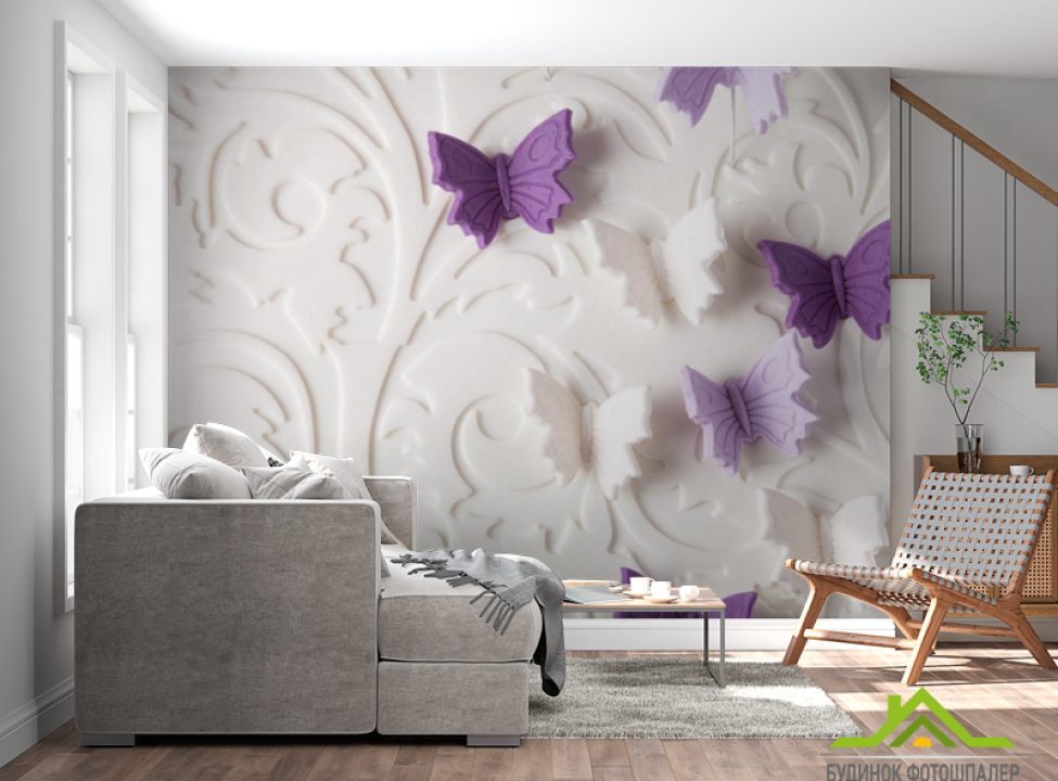 выбрать Фотооои объёмные бабочки Фотообои 3D объемные на стену