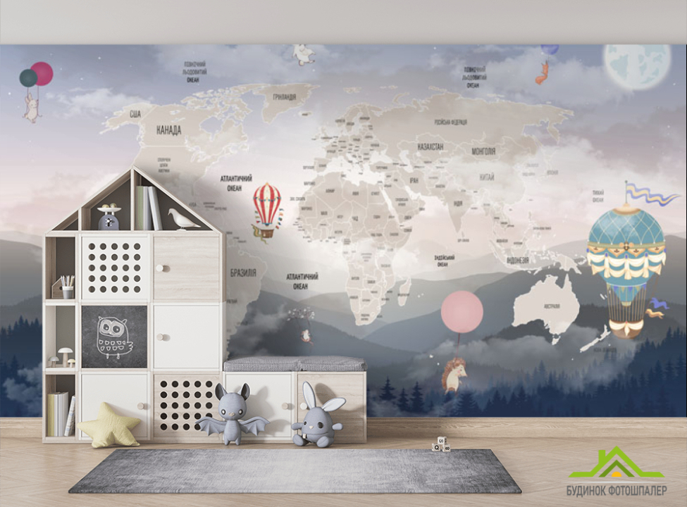 выбрать Карта і гори Фотошпалери Розвиваючі карти на стіну