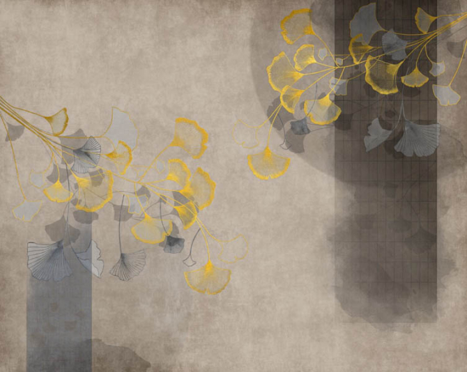 Фотошпалери гілки гінкго