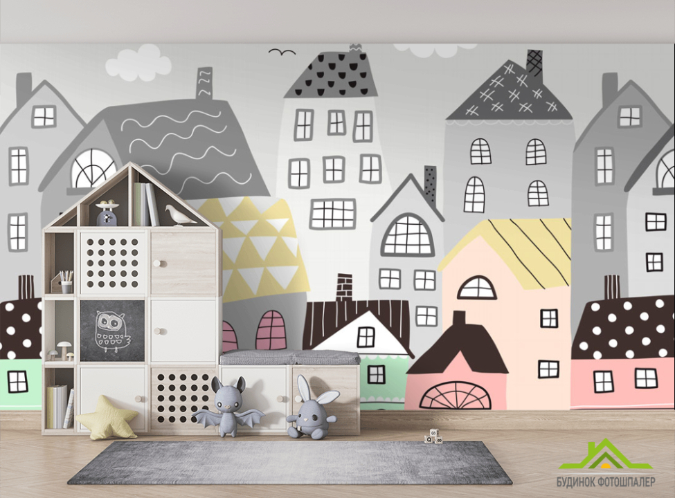 выбрать Фотообои домики Фотошпалери Little kids на стіну