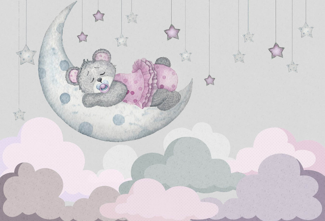 Фотообои Розовый мишка для детской