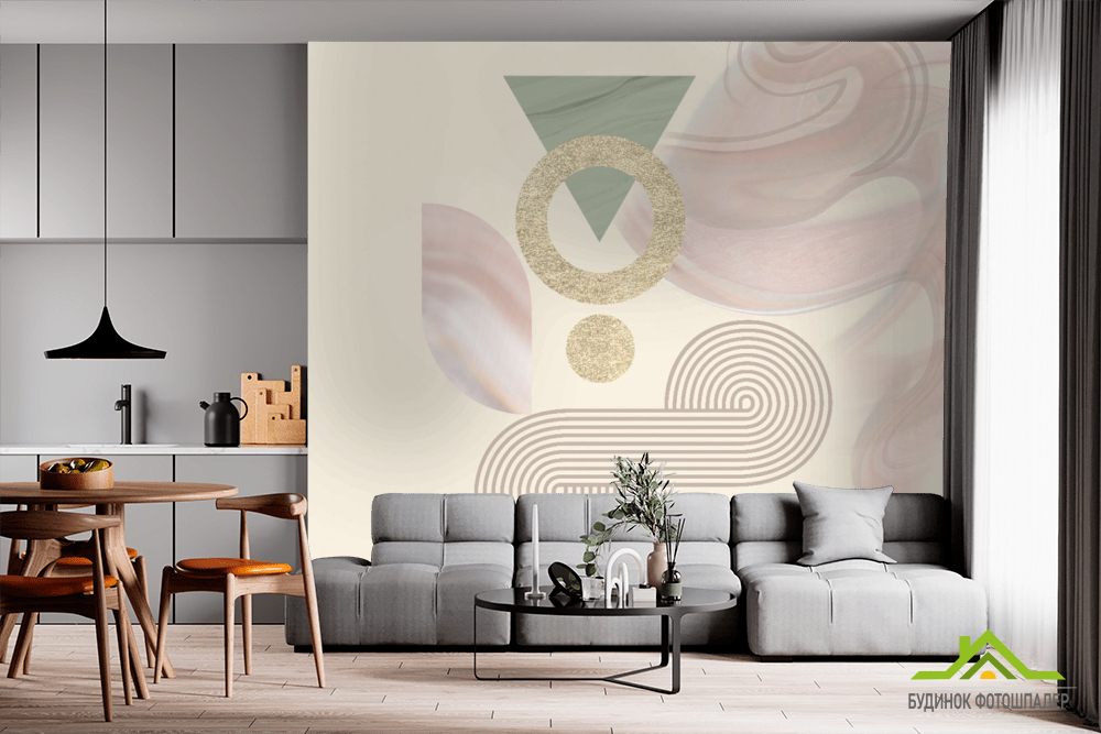 Фотообои круги с золотом