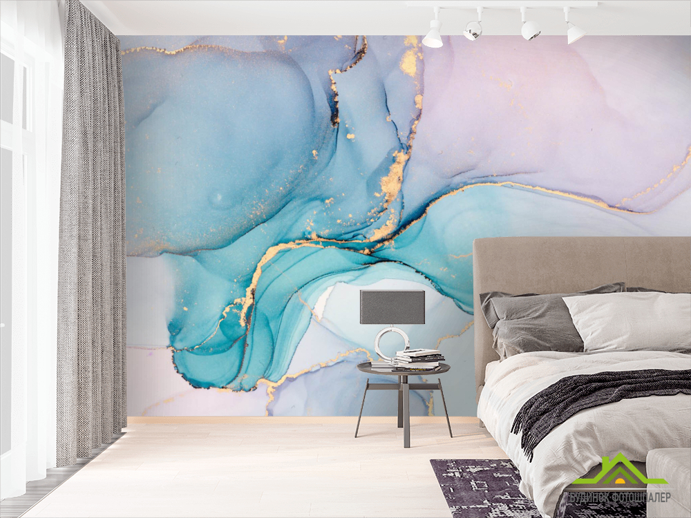 Фотообои Fluid art голубой