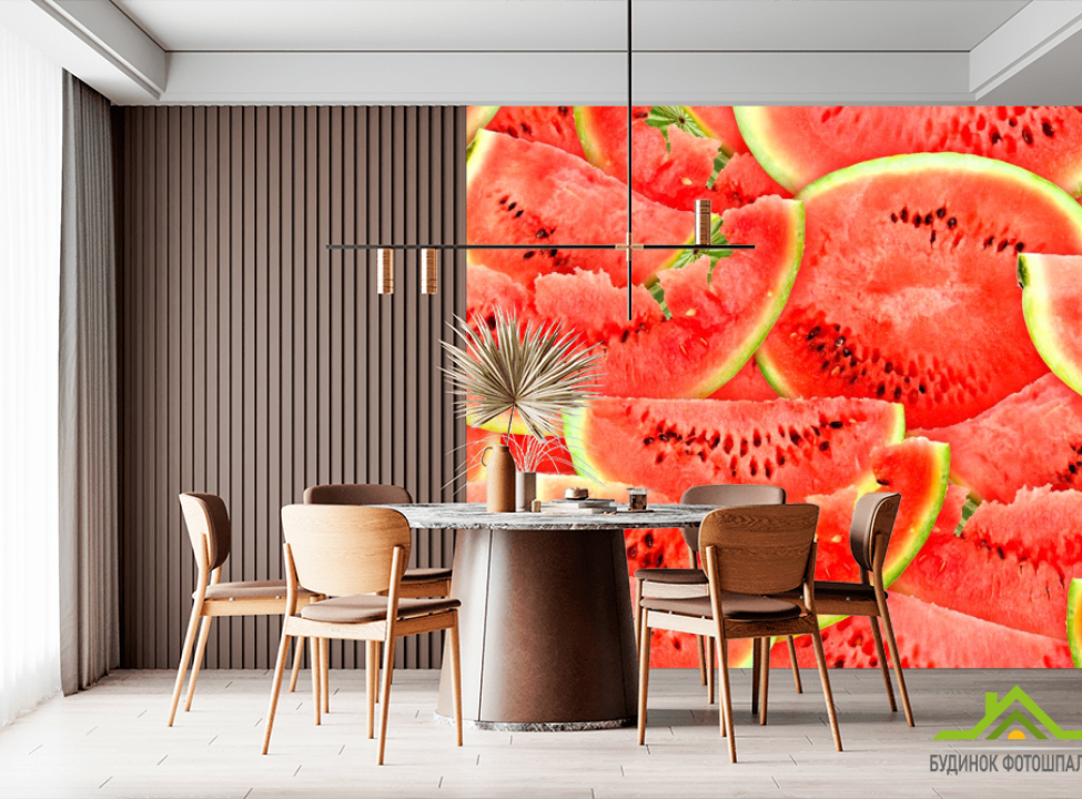 выбрать Фотообои Нарезанный арбуз Фотообои Еда и напитки на стену