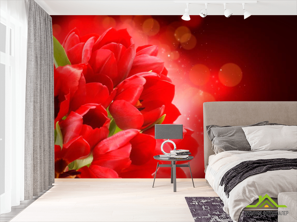 Фотошпалери Червоні тюльпани