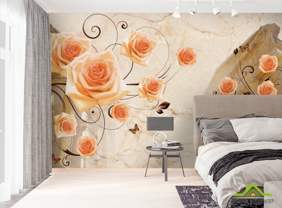выбрать Фотошпалери Архітектура і троянди 3д Фотошпалери 3Д на стіну