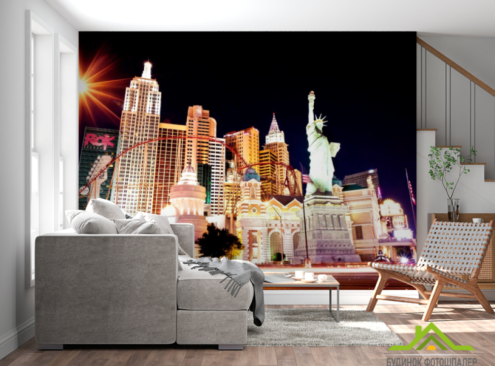 выбрать Фотообои Высотки, статуя свободы Фотообои Современный город на стену