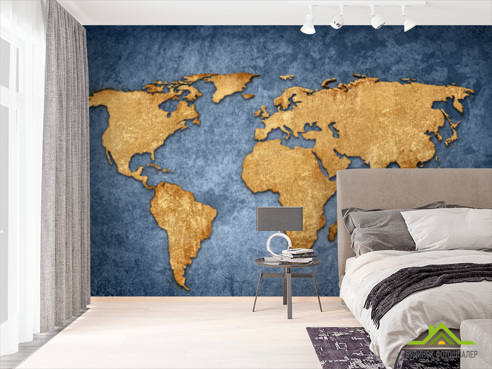 Фотообои Карта мира в стиле лофт