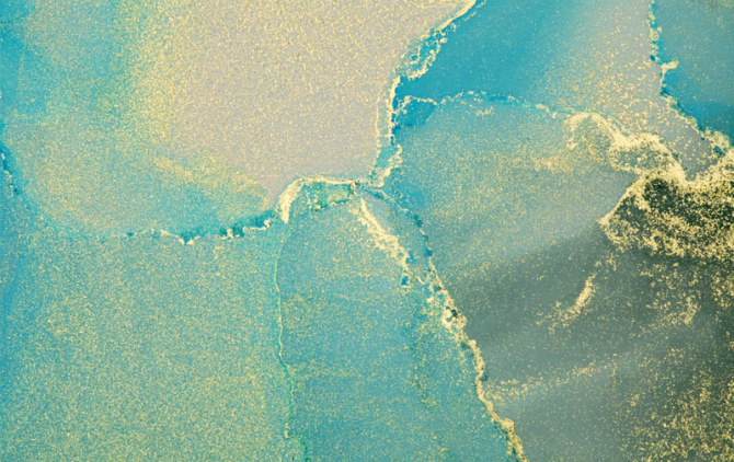 Фотообои Бирюзовый fluid art с золотом