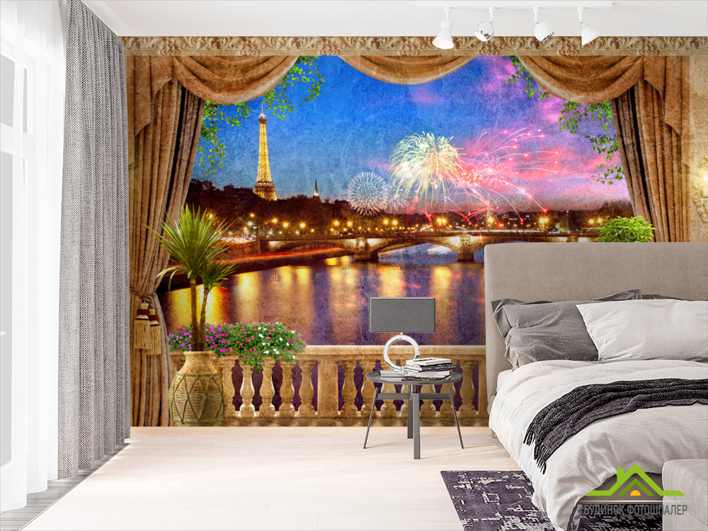Фотошпалери Фреска вид на Париж