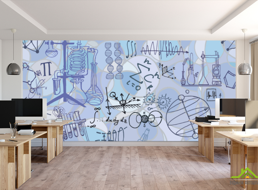 выбрать Фотошпалери Патерн для кабінету фізики Фотошпалери для школи на стіну