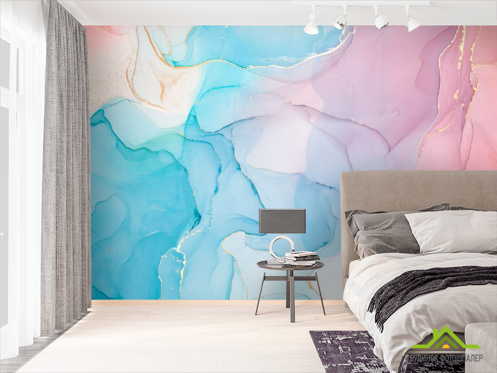 Фотошпалери яскраві Fluid art чорнило