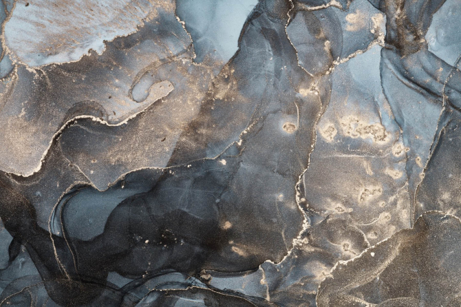 Фотошпалери Сірий Fluid art з золотом