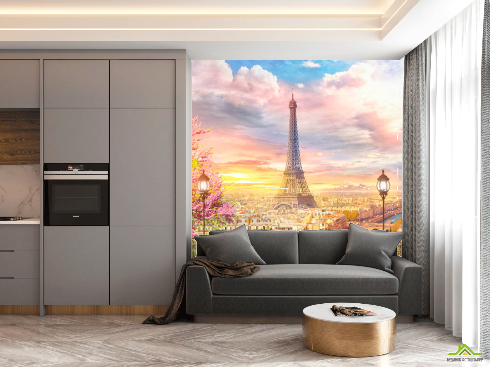 Фотообои в кухню Париж