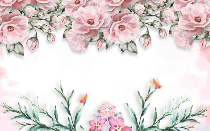 Фотообои Акварельные цветы