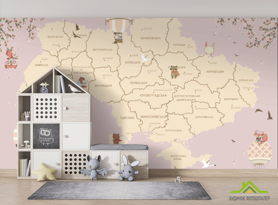 выбрать Фотошпалери дитяча карта України Фотошпалери Розвиваючі карти на стіну