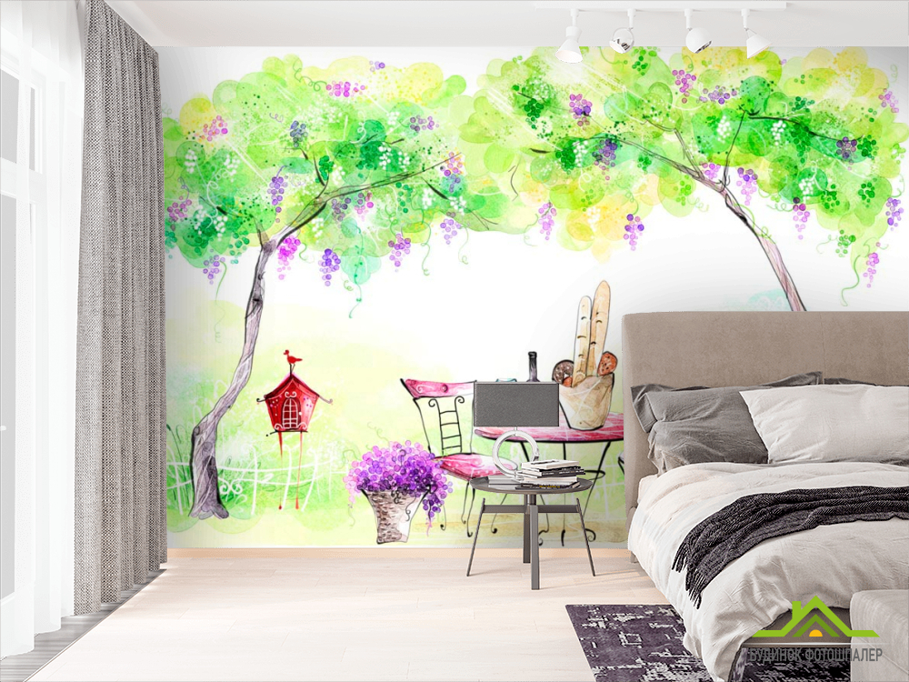 Фотообои Столик с продуктами