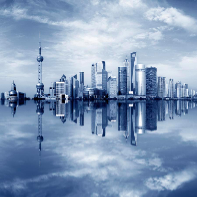 Фотошпалери Місто в синяві