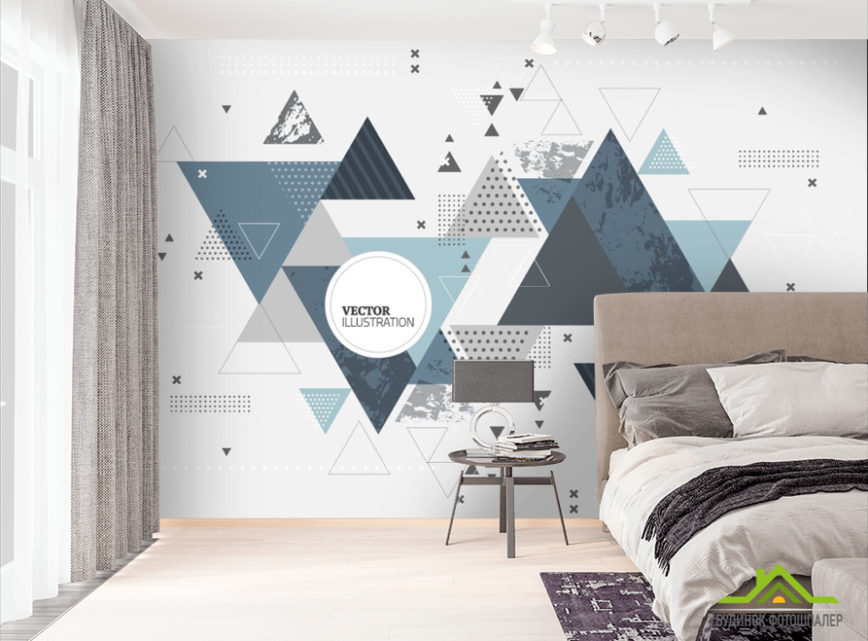 выбрать Фотошпалери різнокольорові трикутники Фотошпалери Геометрія на стіну