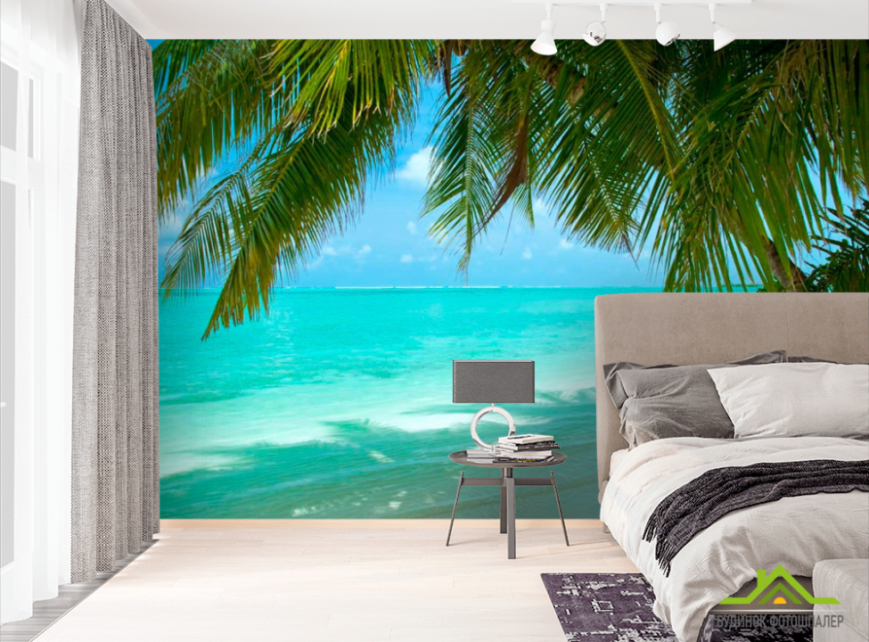 выбрать Фотообои Пальмовые ветви у моря Фотообои мальдивы на стену