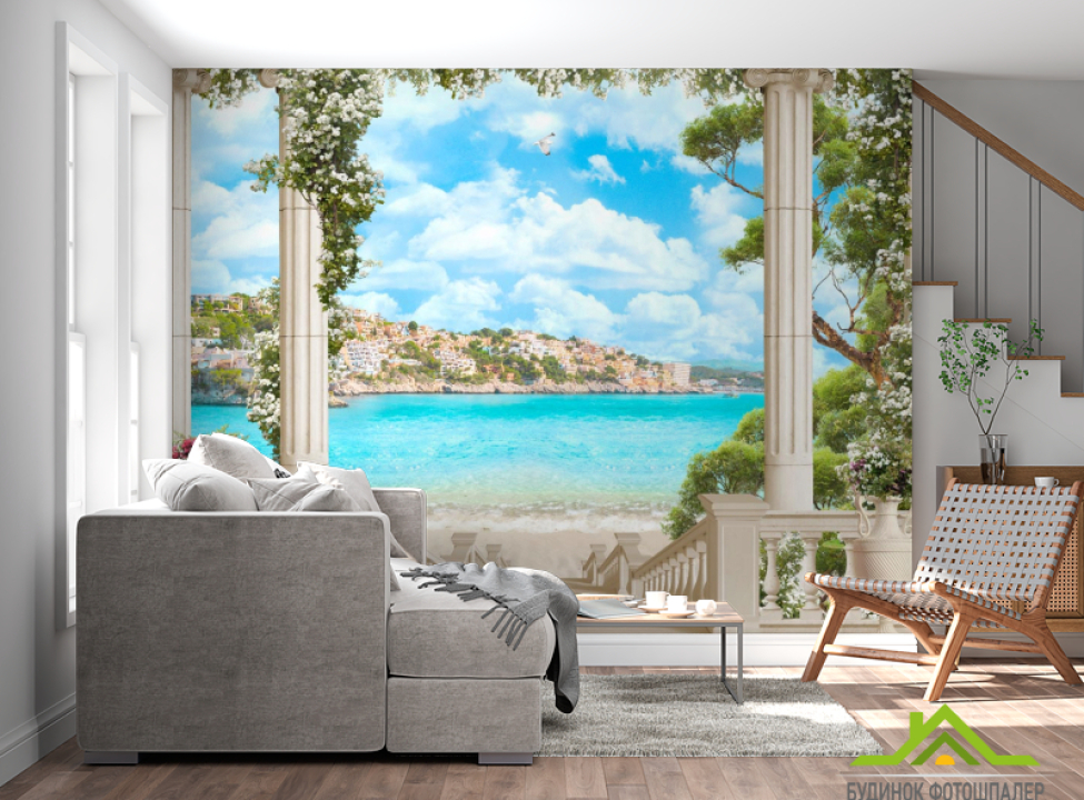 выбрать Фотошпалери Сходи до моря Фотошпалери Фрески на стіну