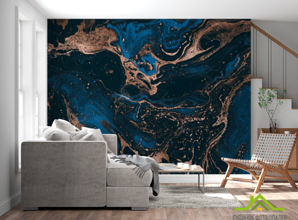 выбрать Фотошпалери Синій флюїд Фотошпалери Fluid art на стіну