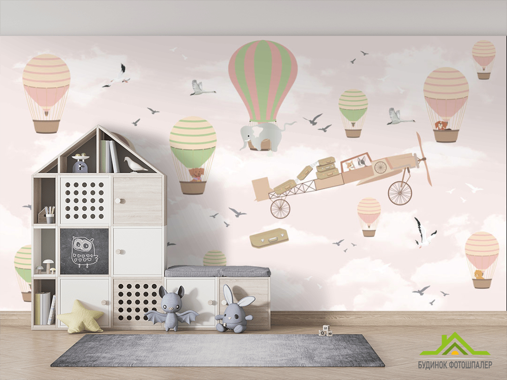 Фотошпалери Повітряні кульки для дівчинки