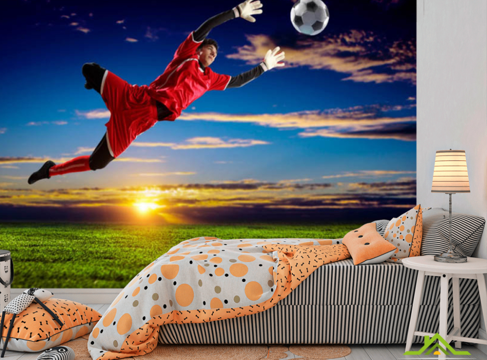 выбрать Фотошпалери воротар ловить м'яч Фотошпалери футбол на стіну