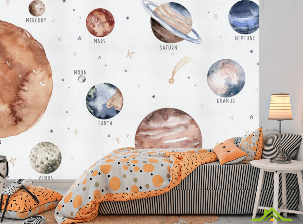 выбрать Фотообои Планеты акварельные Фотообои Little kids на стену