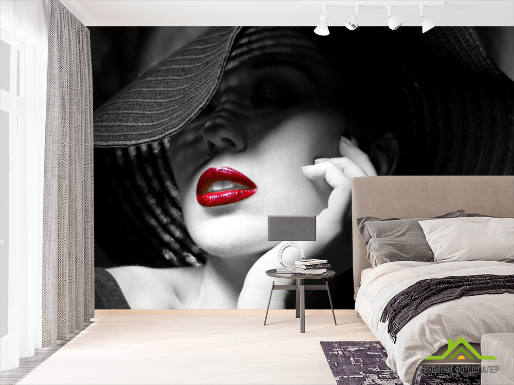 Фотообои дама в шляпе