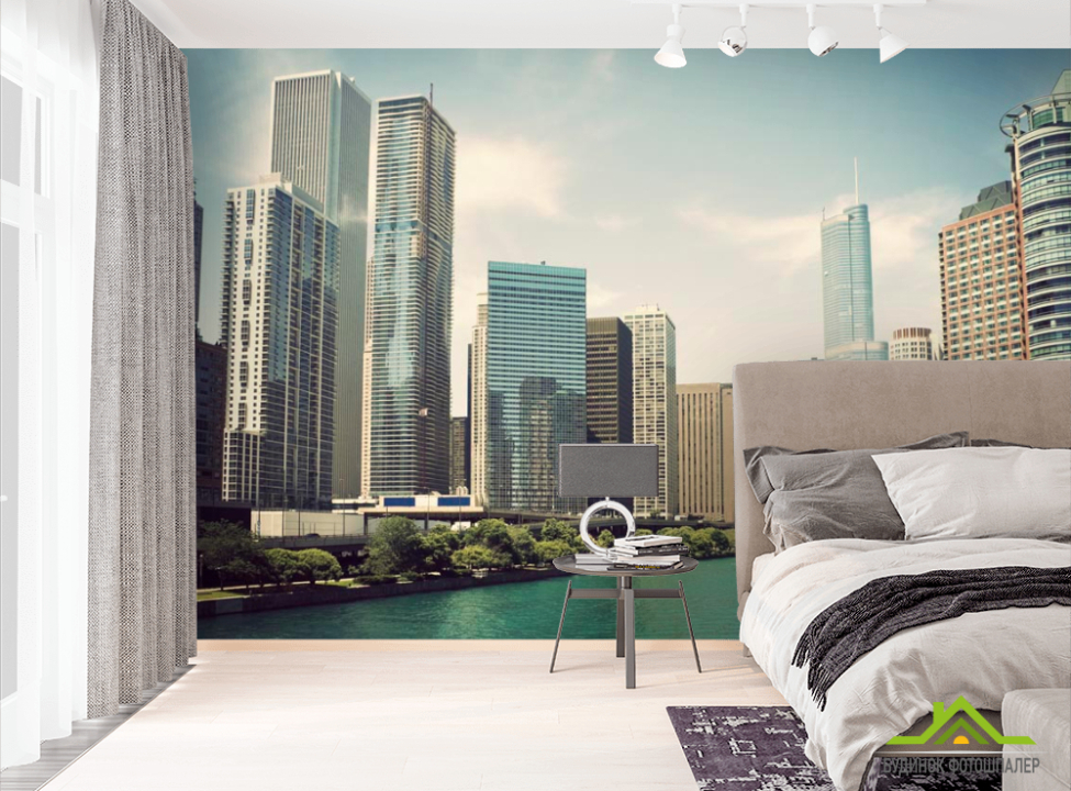 выбрать Фотошпалери Вода і висотки Фотошпалери Сучасний місто на стіну